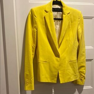 Zara Yellow Tailored Blazer with Notched Lapels